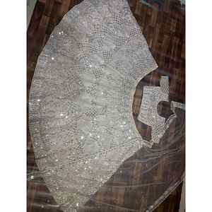 Magnifique Lehenga Choli de soirée avec un dupatta fantaisie, taille 2XL - Product Image 4