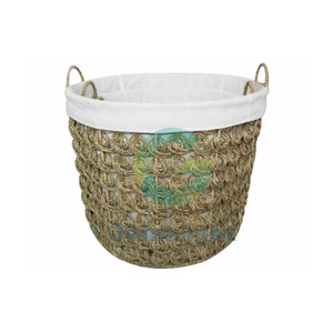 Factory Wholesale Handmade Seagrass Water Hyacinth Woven <b>Storage</b> Box Basket <b>Hamper</b> Basket with Cheap Price - Product Image 5