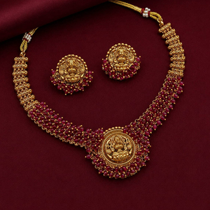 Ensemble collier et boucles d'oreilles pour femme JeweleMarket, plaqué or, perles ethniques, cristaux, strass, cadeau de mariage, de fiançailles, d'anniversaire - Product Image 1