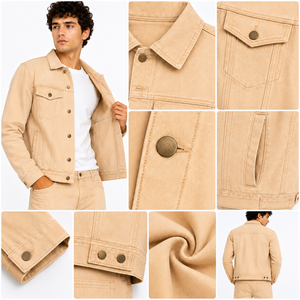 Chaqueta vaquera informal para hombre con tela resistente, ajuste cómodo y estilo clásico, lo que la convierte en una prenda versátil OEM - Product Image 6