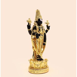Handmade Gold Coated Balaji <b>Statue</b> 5 Inch Traditional <b>Religious</b> Idol for Home Temple Decor and Worship - Product Image 4