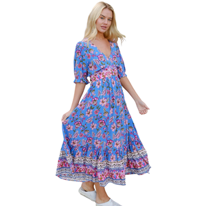 Vestido Largo Floral para Mujer, Cómodo para Uso Diario - Product Image 4