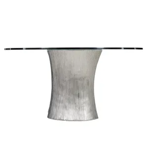 Mesa de Centro de Metal de Diseño de Lujo con Estructura Artística de Acero Inoxidable, Mesa de Centro de Metal Portátil de Diseño Premium - Product Image 2
