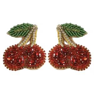 Nouveautés Boucles d'oreilles clous classiques unisexe en perles de verre faites à la main, couleur pêche dorée, style lettres, perles de rocaille roses, pour enseignant, mariage - Product Image 4