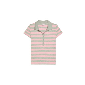 เสื้อโปโลแขนสั้นสีชมพูสำหรับผู้หญิง ลำลอง สีพื้น ระบายอากาศได้ดี ผ้าถักโพลีเอสเตอร์ ทรงปกติ - Product Image 5