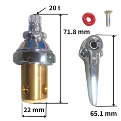 Robinet à levier moderne HDZ0010 en zinc et laiton chromé avec tige en laiton - Product Image 4