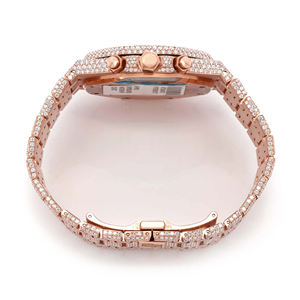 Reloj de Moissanita Iced Out con Bisel de Diamantes, de Acero Inoxidable, Cuarzo, para Hombre, Moda Hip Hop, Correa de 20mm, Esfera de Cristal - Product Image 4