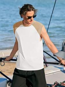 Camisetas sin mangas de entrenamiento para hombre Superior International, camisetas de gimnasio sin mangas, camisetas de béisbol con corte raglán y bloques de color - Product Image 2