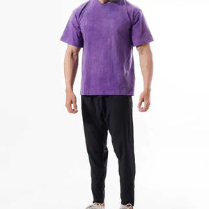 Camiseta con Logotipo Personalizado, Lavado Ácido, para Hombre, 100% Algodón, Nueva Moda, Bordado e Impresión, Talla Grande, Ropa de Verano, Venta al Por Mayor, Lavado - Product Image 2