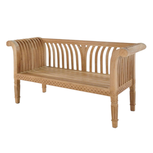 Un banco de jardín para dos personas hecho de madera de teca de alta calidad y duradera; adecuado para uso en exteriores o en el jardín. - Product Image 1
