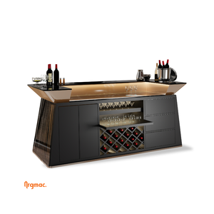 Barra de Bar Mirage de 8x2 pies, Barra de Bar de Lujo para el Hogar, para Espacios de Entretenimiento, Barra de Bar para el Hogar con Encimera de Piedra - Product Image 2