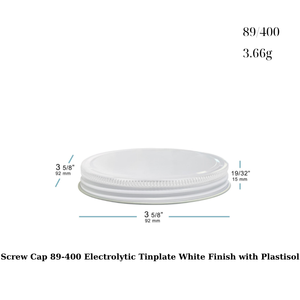 ฝาเกลียวเคลือบดีบุก89-400สีขาวพร้อมพลาสติซอลสำหรับโถแก้วพลาสติกพร้อมปาก89มม. โรงงานเวียดนาม - Product Image 1