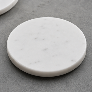 Premium White Marble Round <b>Coaster</b> Handmade Natural Stone Cup Mat <b>Drink</b> <b>Coaster</b> for Dining Table Kitchen Office Marble <b>Coasters</b> - Product Image 3