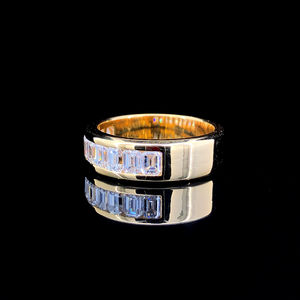 Anillo exclusivo de oro amarillo de 18 quilates con diamante cultivado en laboratorio, corte esmeralda, 185 quilates, claridad VVS VS, joyería fina, anillo de compromiso para mujer - Product Image 2