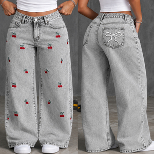 Jeans Cargo de Cintura Alta para Mujer, Estilo Holgado, Moda Urbana Americana, Venta al por Mayor, Denim Lavado a la Piedra, Listos para Enviar - Product Image 6