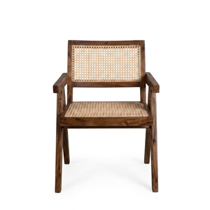 Juego de Mesa de Café Solara de Madera Natural de Suar con Borde Natural, Silla de Teca, Combinación de Ratán, Muebles de Bar Modernos de Mediados de Siglo para el Hogar o Comercios - Product Image 2