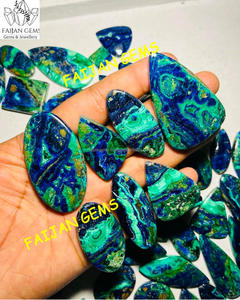 FAIJAN GEMS Pierres précieuses naturelles en vrac d'azurite et de malachite de haute qualité pour la fabrication de bijoux, toutes formes mélangées, certifiées - Product Image 3
