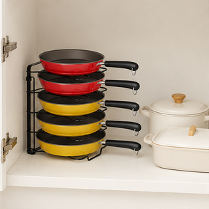 Latest Design Steel 5-Tier Pan Organizer Rack Multi-functional <b>Pot</b> & Tawa <b>Holder</b> Stand for Kitchen Cabinet & Countertop Storage - Product Image 6