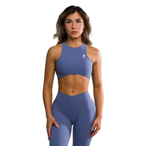 Bluebonnet - Sujetador Deportivo de Cuello Alto para Mujer, Sin Costuras, Soporte Medio, Elástico, para Yoga, Gimnasio, Fitness, Ejercicio, Ropa Deportiva - Product Image 1