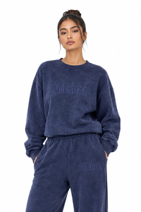 Oversized Sweatshirt Custom <b>Gothic</b> Print Women's <b>Hoodies</b> O-Neck Drop Shoulder Heavyweight Fleece Tracksuit Winter Collection OEM - Product Image 3