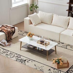 Rectangular Metal Frame Coffee Table for Living Room Open Space Center and <b>Side</b> Tables - Product Image 5