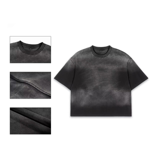 เสื้อยืดคอตตอนผู้ชายไซส์ใหญ่ สีพื้น ผ้าซักแล้ว คอกลม แขนสั้น สไตล์ลำลอง ผ้าเจอร์ซีย์ถัก - Product Image 2