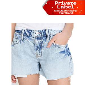 Shorts de Mezclilla Premium Personalizados para Mujer, 100% Algodón Orgánico, Shorts de Jean Sostenibles para Dama, Shorts de Mezclilla Ecológicos al por Mayor para Mujer - Product Image 1