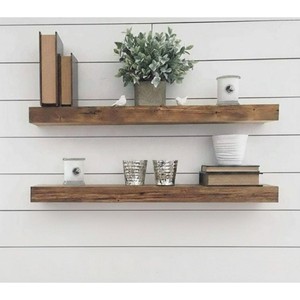 Estante de Pared Minimalista de Madera de Teca de 50 cm con Acabado Claro al por Mayor |   Aqdus Saleem - Product Image 1