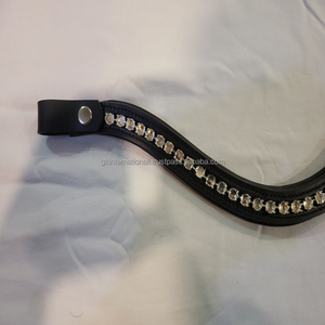 Banda de frente de cadena de copa de canal vacío de cuero para caballos disponible en todos los tamaños 8mm y 10mm - Product Image 5