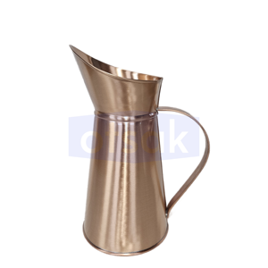 Jarra de Agua Clásica Ecológica de Cobre Puro con Tapa y Asa con Acabado Martillado para Uso en el Hogar, al Aire Libre y para Comer - Product Image 1