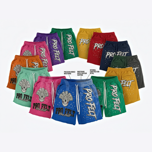 กางเกงขาสั้นออกกำลังกายแฟชั่นทันสมัย ผ้าฝ้ายผสมโพลีเอสเตอร์เนื้อหนา เอวยางยืดพร้อมเชือกผูก ดีไซน์ล่าสุด สำหรับทุกเพศ - Product Image 1