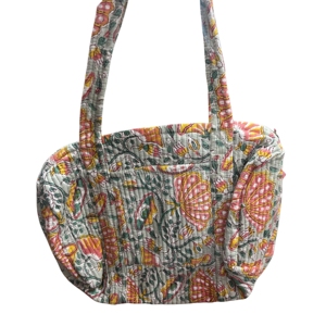 Hand Block Printed <b>Mini</b> Duffle <b>Bag</b> Quilted Cotton Boho Weekender Travel <b>Bag</b> Handmade Ethnic Overnight <b>Gym</b> Carry Stylish - Product Image 1