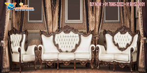 Juego de sofás de madera de teca tallada Royal Rose para sala de estar, muebles de lujo modernos con diseño duradero - Product Image 6