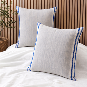 Handcrafted 100% Linen Decorative <b>Cushion</b> <b>Cover</b> Pink Stripe Square Pillow <b>Cover</b> for Modern Farmhouse Interior - Product Image 6