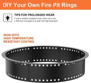 High-Temperature Paint Mini Firepit <b>Burner</b> Galvanized Steel Firepit <b>Ring</b> Outdoor Campfire Wholesales OEM Factory Price Smokeless - Product Image 4