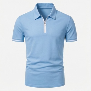 Camisetas Polo Deportivas para Hombre, 100% Algodón, Secado Rápido, Cierre de Cremallera de un Cuarto, Manga Corta, para Gimnasio, Entrenamiento, Running, Estampadas, Primavera - Product Image 1