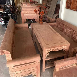 Ensemble de canapés traditionnels en bois massif Huong, sculptés à la main, pour villa, hôtel, salon, Vietnam - Product Image 5