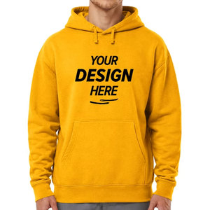 Sweat-shirt à capuche unisexe jaune pastel en coton mélangé doux de qualité supérieure, vêtement décontracté confortable pour hommes et femmes - Product Image 5