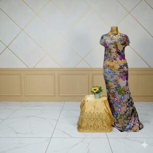 Tela de Seda Maqbal Dirac de Somalia, Diseño Floral Intrincado, Aspecto Auténtico, Ideal para Ocasiones Especiales - Product Image 5