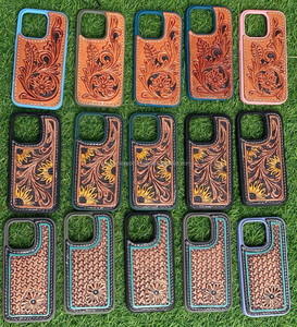 New Arrival Western Stylish Hand Tooled Leather <b>Phone</b> Cases Personalized Vintage Luxury High Quality <b>Phone</b> 15 <b>Mobile</b> <b>Covers</b> - Product Image 5