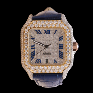 Indian Manufactured Luxury Moissanite Diamond <b>Watch</b> for <b>Men</b> Stainless Steel <b>Waterproof</b> Wristwatch Available At Best Price - Product Image 1