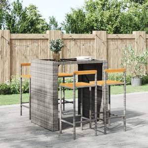 Ensemble de 4 tabourets de bar gris pour mobilier de patio, pour divertissements en plein air - Product Image 1