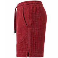 Shorts de sport texturés en maille gaufrée pour hommes, décontractés, avec poches latérales, taille élastique, fabricant de vêtements OEM ODM pour hommes