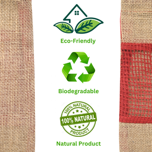 Bolsa de Yute Ecológica con Ventana de Malla Roja, Cordón Ajustable, Saco Ligero para Empacar Frutas y Verduras, Venta al por Mayor - Product Image 6