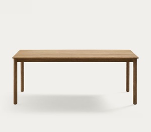 Table à manger moderne en teck massif – Plateau à lattes minimaliste, table en bois durable pour intérieur et extérieur, idéale pour les espaces contemporains - Product Image 2
