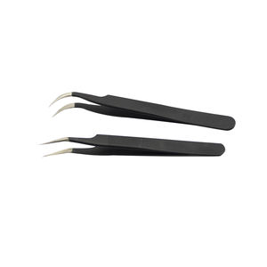 Pinces à cils professionnelles personnalisées en acier inoxydable de qualité supérieure, antistatiques, durables, à pointe lisse, vente chaude - Product Image 5