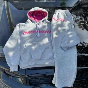 Ropa de calle pesada de gran tamaño de alta calidad con cremallera 100% algodón French Terry Zip up Chándal Pantalones de chándal y conjunto con capucha - Product Image 3