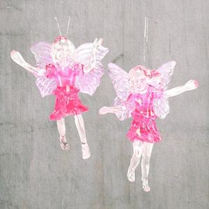 Adorno de Hada Voladora 3D de Acrílico Transparente Iridiscente, Decoración de Navidad, Año Nuevo y Primavera, en Colores Amarillo, Verde, Naranja y Fucsia - Product Image 5