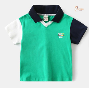 Nouveau polo décontracté à manches courtes pour garçons, en polyester/coton tricoté, vente en gros pour l'été - Product Image 1