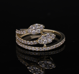 14K Gold Lab Grown CVD Diamond Ring F Color VVS VS Multi Shape <b>Wrap</b> Bypass Statement Ring for Women Elegant Design - Product Image 1